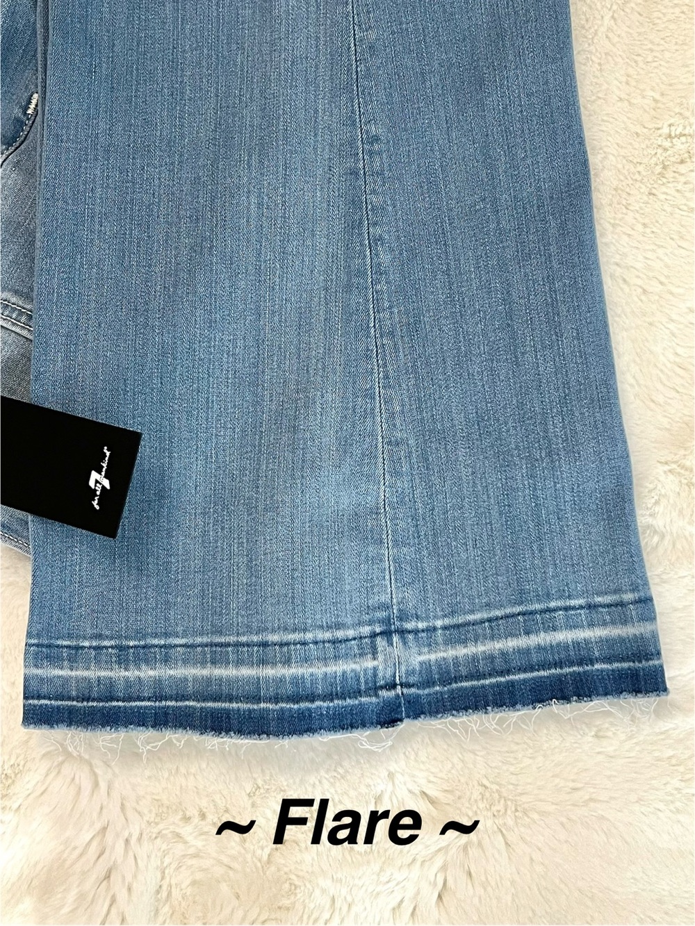 NWT 7 For All Mankind Dojo Tailorless Flare Jeans Color Marrakech Wash Size 28 - Picture 7 of 16